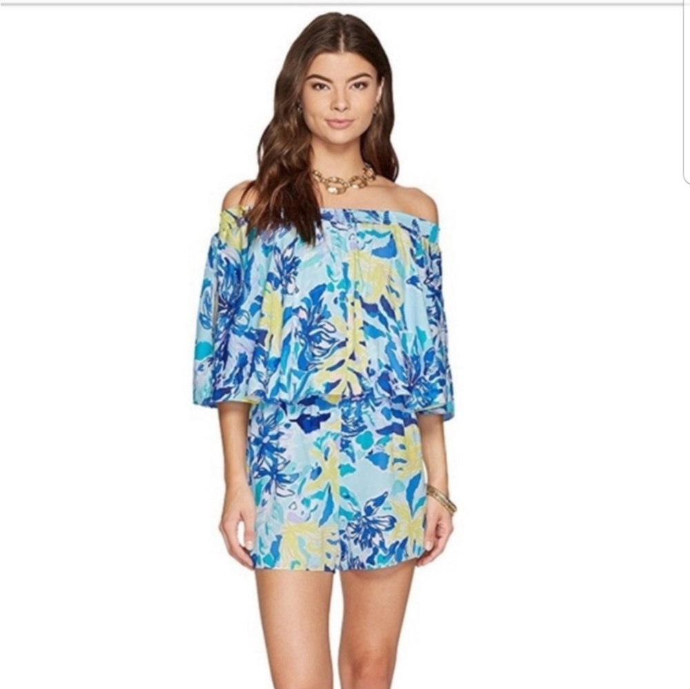 Lilly Pulitzer Arbelle Off The Shoulder Romper Size S - Picture 10 of 13
